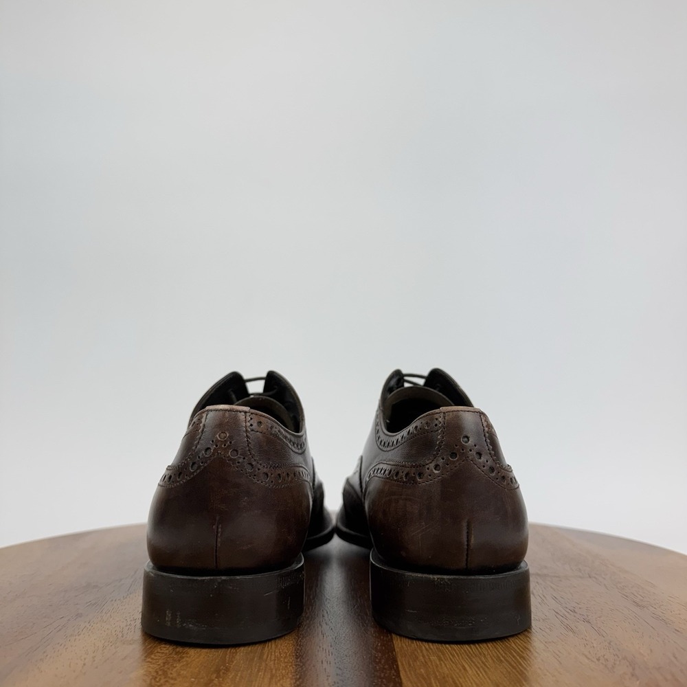 Mens Prada Milano Brown‎ Perforated Leather Wingtip Derby Oxfords Size US 8 - Picture 3 of 7